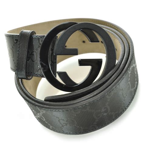 gucci supreme leather belt|black Gucci imprime belt.